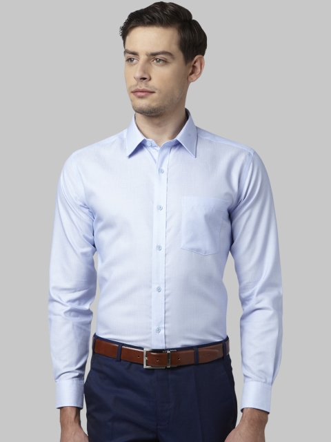 Park Avenue Men Blue Regular Fit Solid Formal Shirt