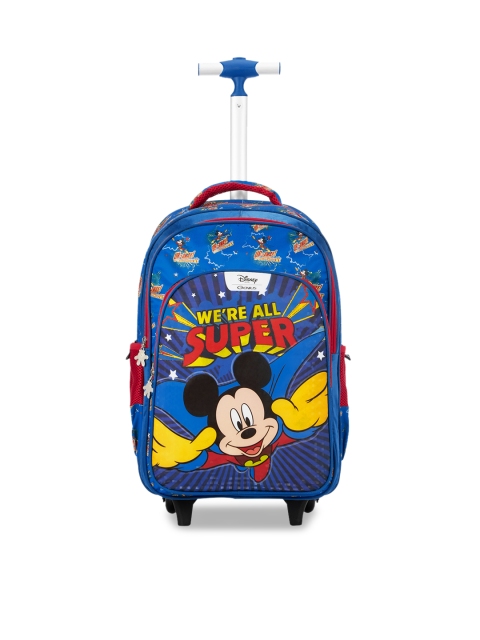 Genius Kids Blue Mickey Mouse Print 18 inches Large Trolley Backpack