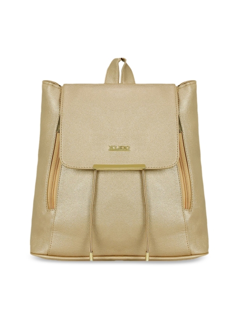 KLEIO Women Gold-Toned Solid Backpack