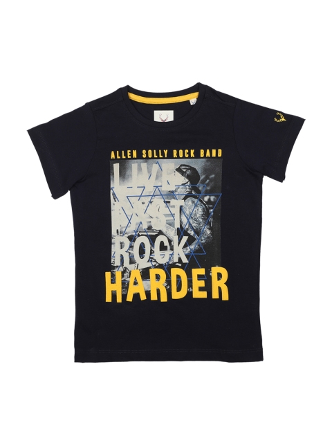 Allen Solly Junior Boys Navy Blue Printed Round Neck T-shirt