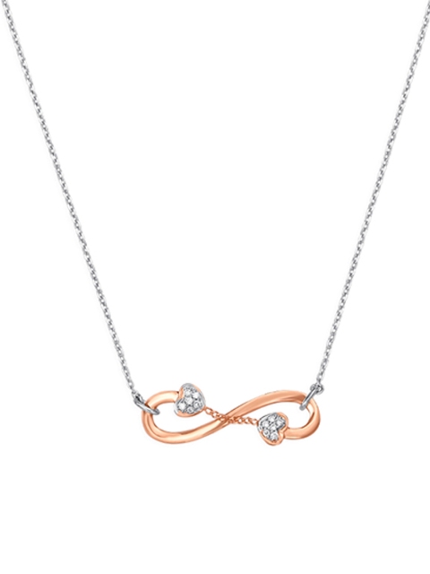 Mia by Tanishq 14KT White Gold V-Day Diamond Necklace