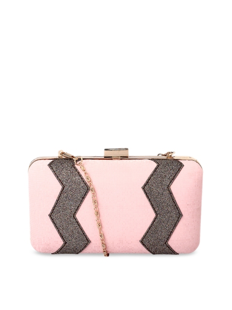 Berrypeckers Pink & Black Embellished Clutch