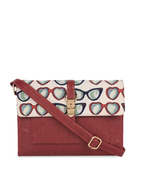 Berrypeckers Maroon Printed Sling Bag