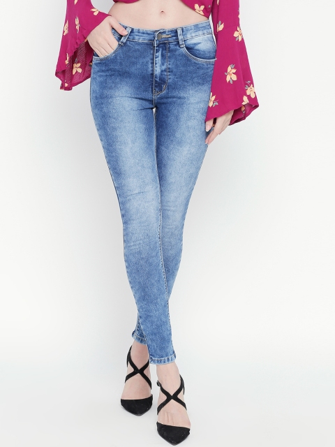 fungus Women Blue Slim Fit High-Rise Clean Look Stretchable Jeans