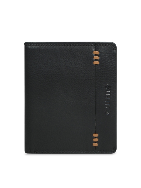 CALFNERO Men Black Solid Two Fold Leather Wallet