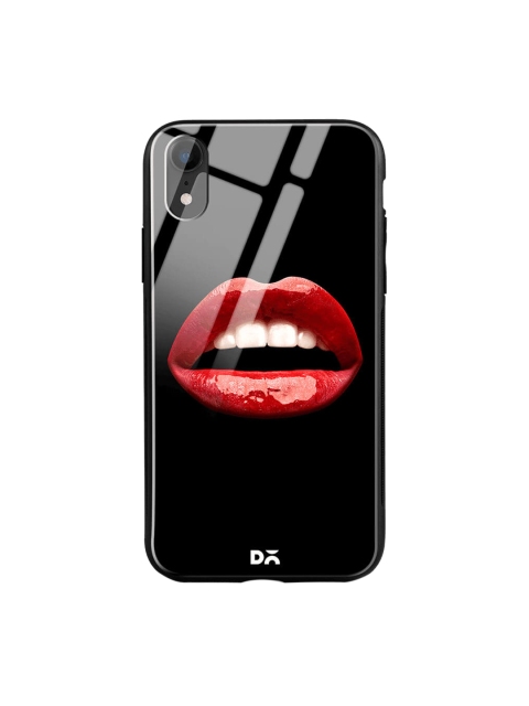 DailyObjects Black & Red Printed iPhone XR Glass Case Cover