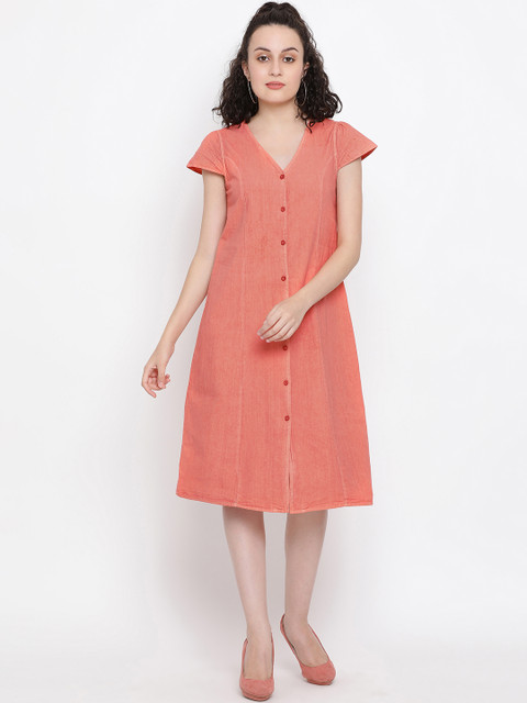 Oxolloxo Women Orange A-Line Dress
Oxolloxo Women Orange A-Line Dress