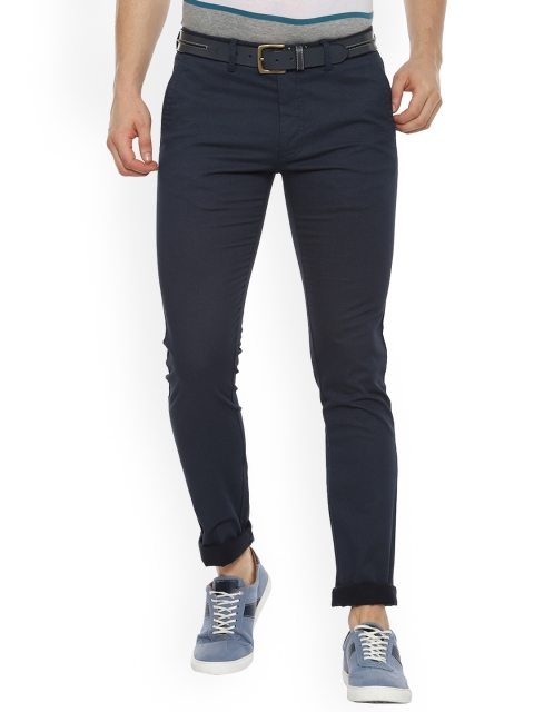 Allen Solly Men Blue Ultra Skinny Fit Solid Regular Trousers