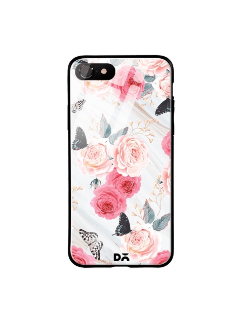 DailyObjects Grey & Pink iPhone 7 Glass Case Cover