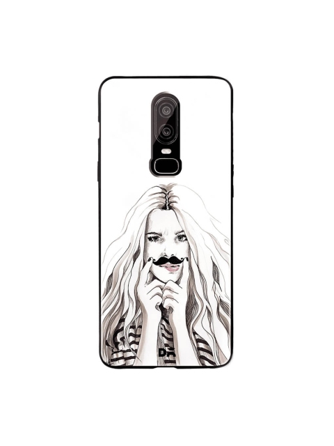 DailyObjects White & Black OnePlus 6 Glass Case Cover