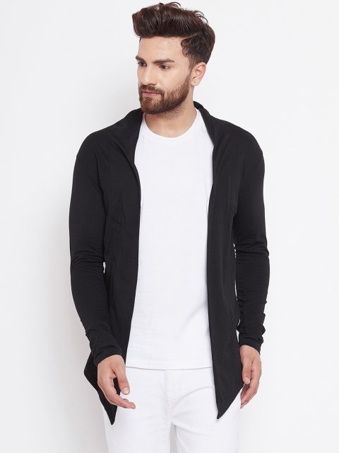 FUGAZEE Men Black Solid Open Front Shrug