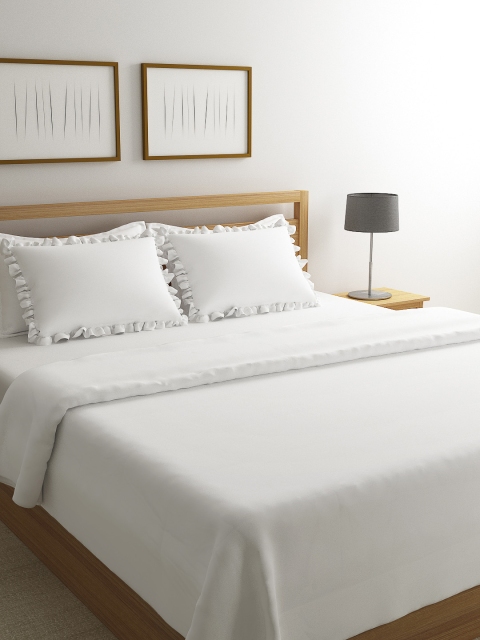 Portico New York White Solid Double Bed Duvet Cover