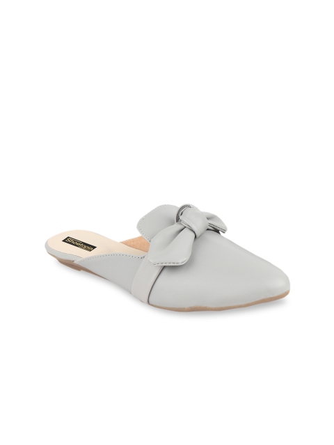 Shoetopia Women Grey Solid Mules