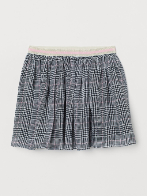 H&M Girls White & Black Printed Patterned Skirt