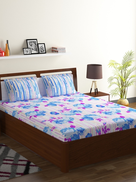 BOMBAY DYEING White & Blue Floral 104 TC Cotton 1 King Bedsheet with 2 Pillow Covers
BOMBAY DYEING White & Blue Floral 104 TC Cotton 1 King Bedsheet with 2 Pillow Covers