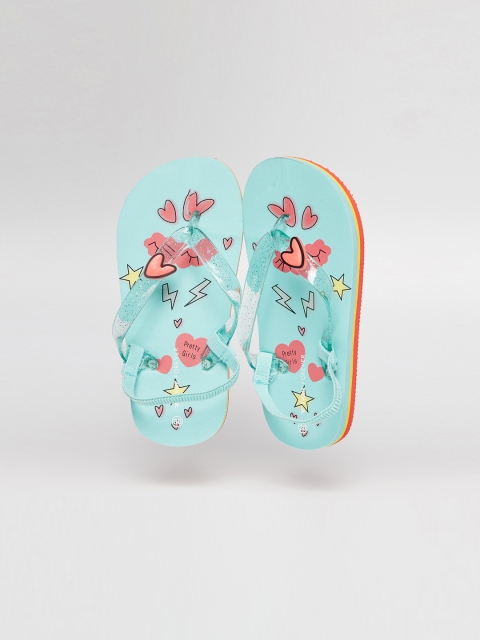 Fame Forever by Lifestyle Girls Blue Printed Thong Flip-Flops