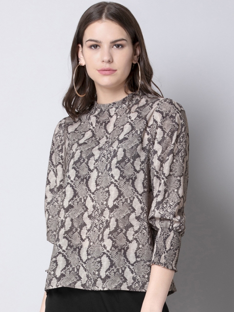 FabAlley Women Brown Printed Top