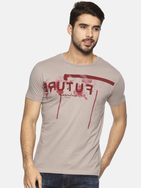 Masculino Latino Men Grey Printed Round Neck T-shirt