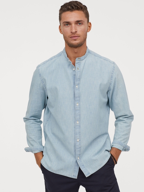 H&M Blue Denim Grandad Shirt