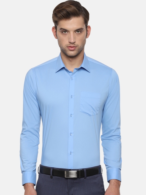 Van Heusen Men Blue Slim Fit Solid Formal Shirt