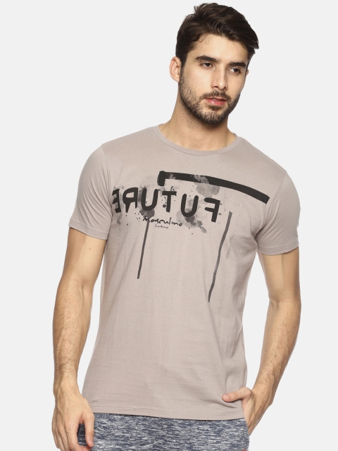 Masculino Latino Men Grey Printed Round Neck T-shirt