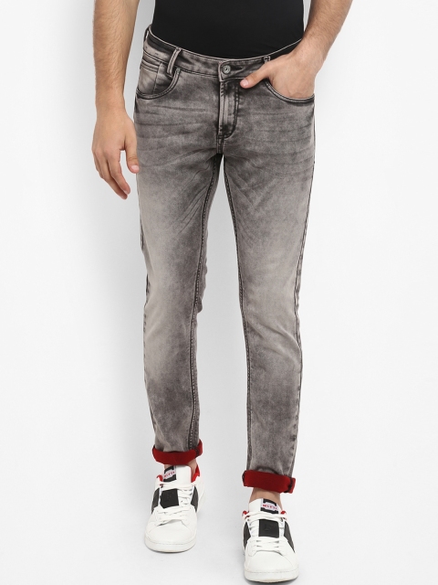 Mufti Men Grey Skinny Fit Mid-Rise Clean Look Stretchable Jeans