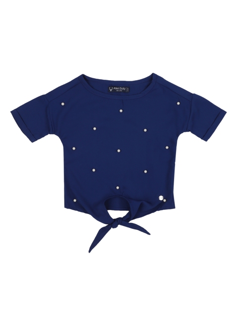 Allen Solly Junior Girls Blue Embellished Top