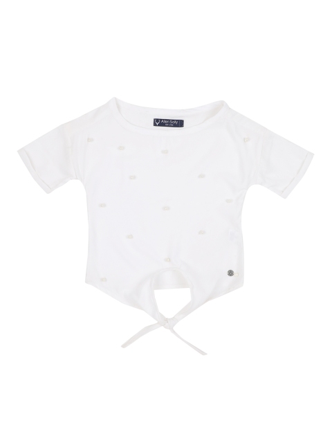 Allen Solly Junior Girls White Embellished Top