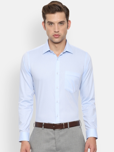 Van Heusen Men Blue Slim Fit Self Design Formal Shirt