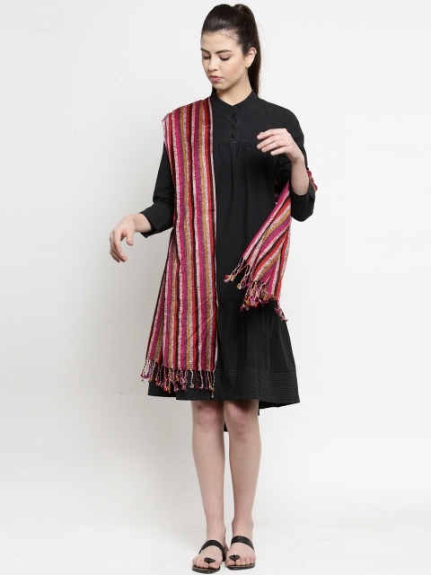 J Style Women Red & Pink Striped Stole