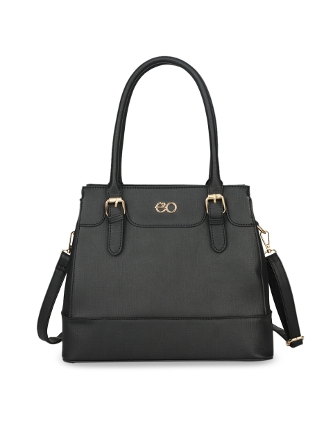 E2O Black Solid Handheld Bag