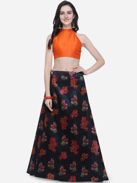 Satrani Women Black & Orange Floral Print Bhaghalpuri Silk Lehenga with Unstiched Choli
Satrani Women Black & Orange Floral Print Bhaghalpuri Silk Lehenga with Unstiched Choli