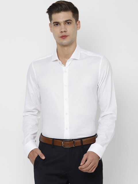 SIMON CARTER LONDON Men White Slim Fit Solid Formal Shirt
