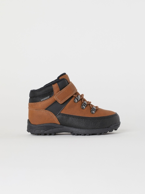 H&M Boys Brown Solid Waterproof hi-tops