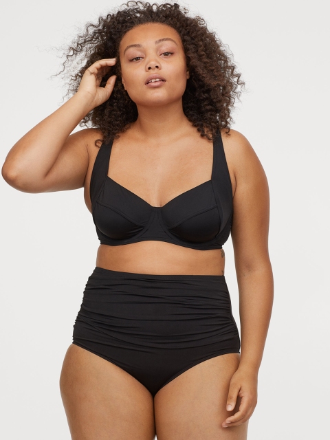 H&M Women Black H&M+ Bikini Bottoms High Waist 0640542002