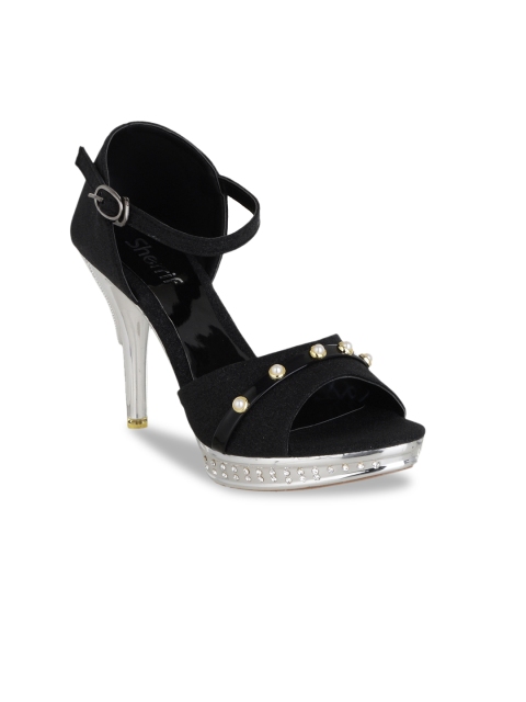 Sherrif Shoes Women Black Solid Sandals