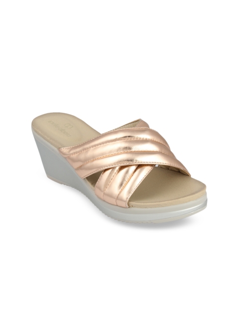 pelle albero Women Copper-Toned Solid Sandals