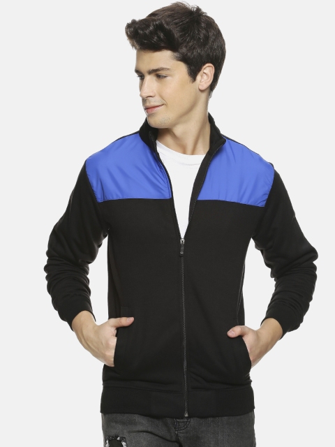 Campus Sutra Men Black Colourblocked Bomber Jacket