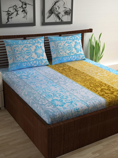 Divine Casa Blue & Brown Ethnic Motifs 144 TC Cotton 1 Queen Bedsheet with 2 Pillow Covers
Divine Casa Blue & Brown Ethnic Motifs 144 TC Cotton 1 Queen Bedsheet with 2 Pillow Covers