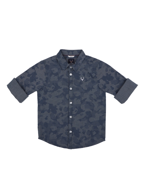 Allen Solly Junior Boys Blue Regular Fit Printed Casual Shirt