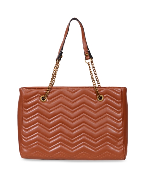 Diwaah Tan Brown Textured Handheld Bag