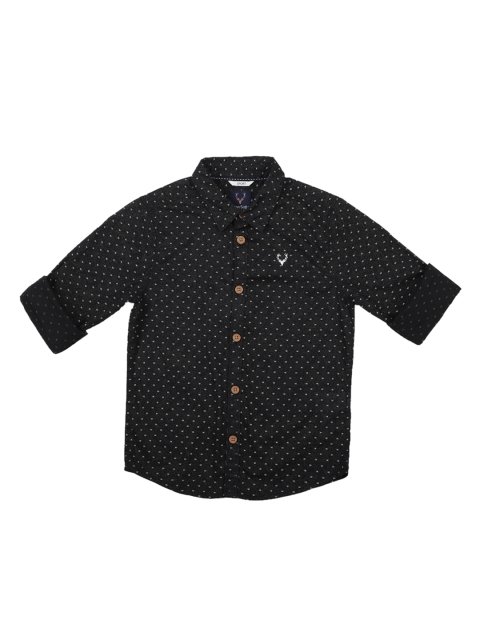 Allen Solly Junior Boys Black Regular Fit Printed Casual Shirt