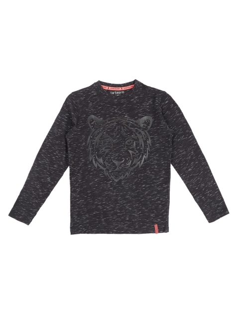 Pantaloons Junior Boys Black Printed Round Neck T-shirt