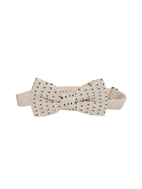 Calvadoss Off-White Printed Acrylic Bow Tie