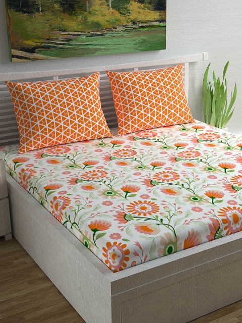 Divine Casa Orange & White Floral 144 TC Cotton 1 King Bedsheet with 2 Pillow Covers
Divine Casa Orange & White Floral 144 TC Cotton 1 King Bedsheet with 2 Pillow Covers