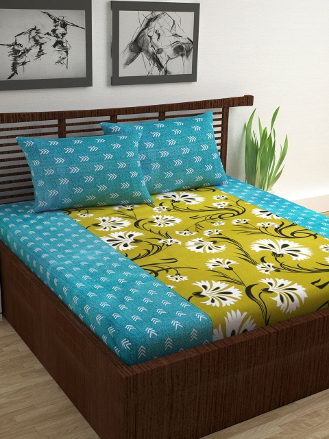 Divine Casa Turquoise Blue & Olive Green Floral 144 TC Cotton 1 King Bedsheet with 2 Pillow Covers
Divine Casa Turquoise Blue & Olive Green Floral 144 TC Cotton 1 King Bedsheet with 2 Pillow Covers