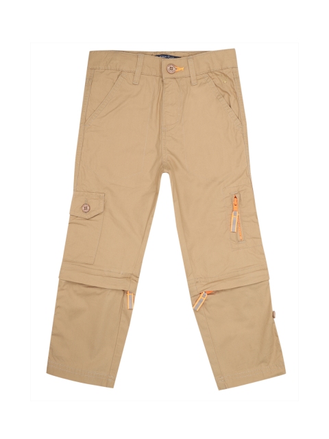 Allen Solly Junior Boys Beige Slim Fit Solid Cargos