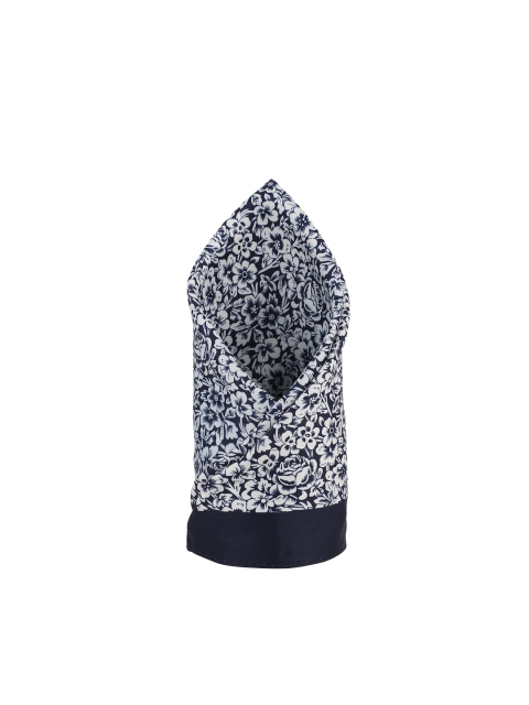 Peter England Men Navy Blue Printed Pocket Square