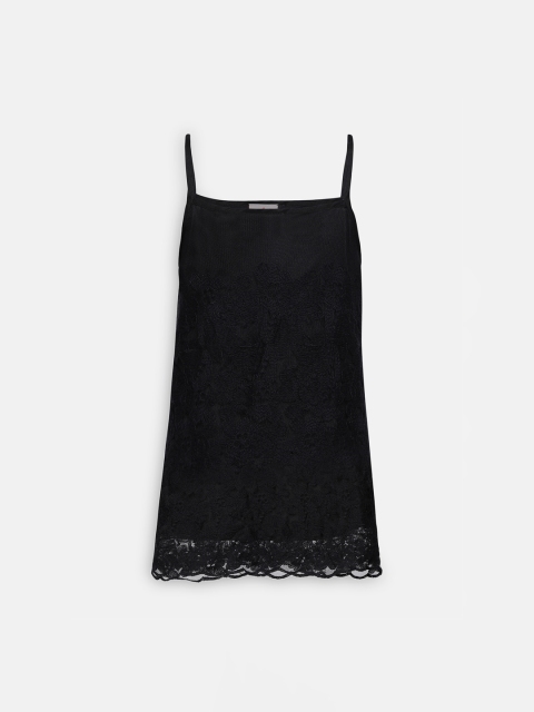 Oxolloxo Girls Black Self Design Top