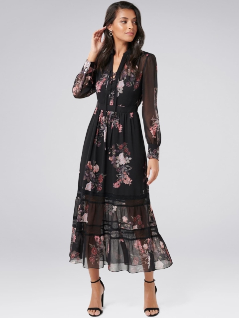 Forever New Women Black Printed Maxi Dress